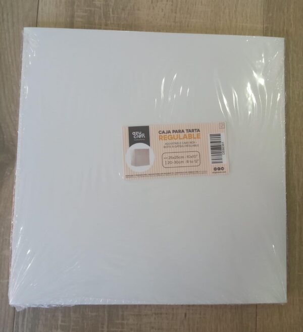 CAJA PARA TARTA REGULABLE 25 X 25 20-30CM AZUCREN