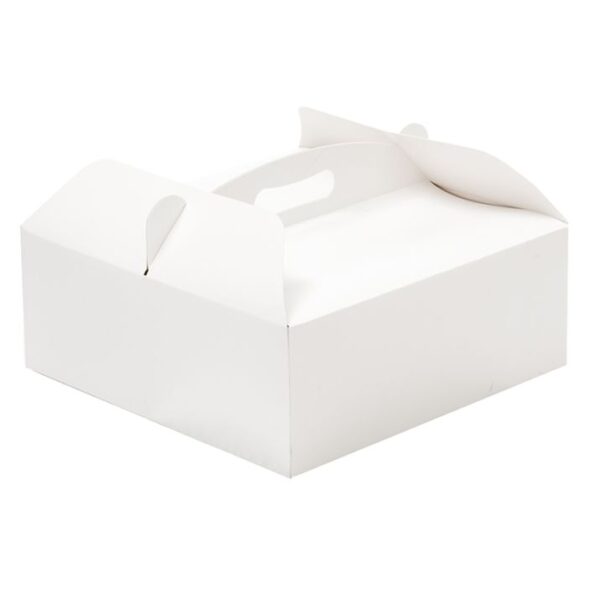 CAJA PARA TARTA BLANCA C/ ASA 36 X 36 X 12 CM - BAKERY
